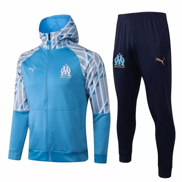 Sweat Shirt Capuche Marseille 2021 2022 Bleu Blanc